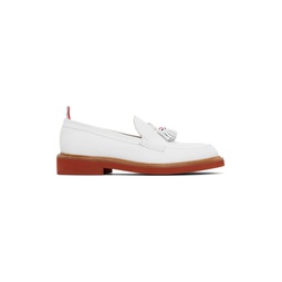 White Suede Tassel Loafers 241381M231001
