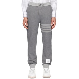 Gray Striped Sweatpants 241381M190005