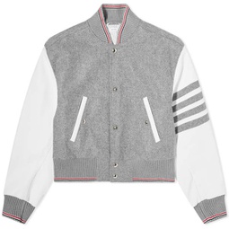 Thom Browne 4-Bar Cropped Blouson Jacket Medium Grey