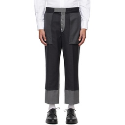 Gray Deconstructed Trousers 241381M191005