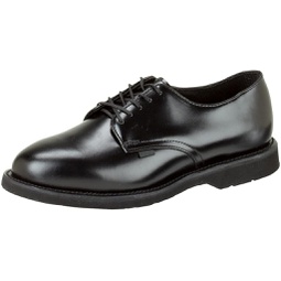 Thorogood Uniform Classics Oxford Black Dress Shoes for Men Featuring High-Shine Leather, Removable Comfort Footbed, and Slip-Resistant Outsole; Made in USA