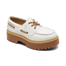 Womens Stone Street 3-Eye Premium Leather Platform Boat Shoes from Finish Line