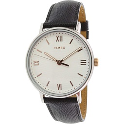 Timex Mens Southview TW2T34700 Silver Leather Japanese Quartz Fashion Watch