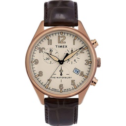 Timex Waterbury Traditional Chronograph 42 mm Gold-Tone Watch TW2R88300