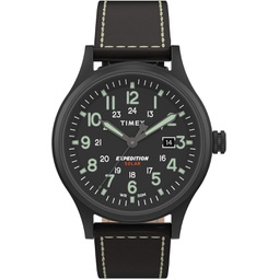 Timex Mens Expedition Scout Solar 40 mm Leather Watch