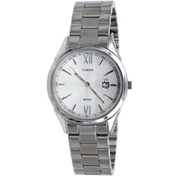 Timex TW2R77100 Mens Elevated Classics Stainless Steel Silver Dial 3-Hand Analog Watch