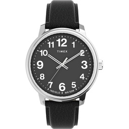 Timex Easy Reader Mens 43mm Leather Strap Watch