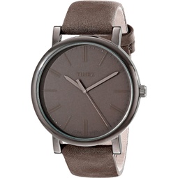 Timex Mens T2N795 Originals Oversized Grey Leather Strap Watch
