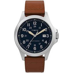 Timex Mens Expedition North Field Post Solar Watch  Black Dial Stainless Steel Case & Bracelet