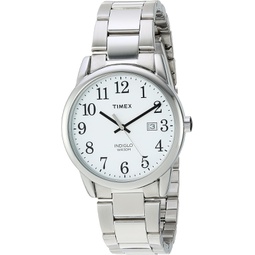 Timex Mens TW2R23300 Easy Reader 38mm Silver-Tone/White Stainless Steel Bracelet Watch