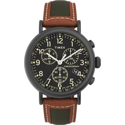 Timex Mens Essential Quartz Watch with Leather Strap, Brown, 19 (Model: TW2U58000)