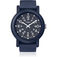 Timex Unisex Quartz Watch with Blue Dial Analogue Display and Blue Nylon Strap TW2P62600