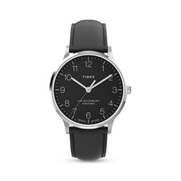 Waterbury Black Leather 40MM Watch