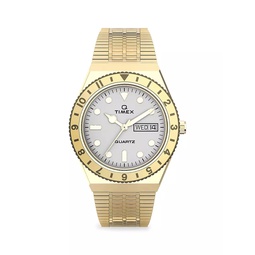 Q Timex Goldtone Stainless Steel Bracelet Watch