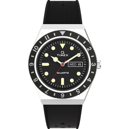Mens Q Diver Black Synthetic Watch 38mm