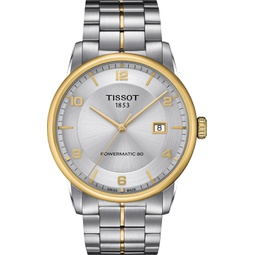 Tissot mens Luxury Stainless Steel 원피스 Watch Yellow Gold 1N14,Grey T0864072203700