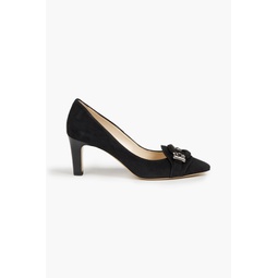 T-ring suede pumps