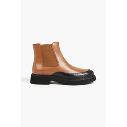 Rubber-trimmed leather Chelsea boots