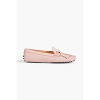 Double T fringed nubuck loafers