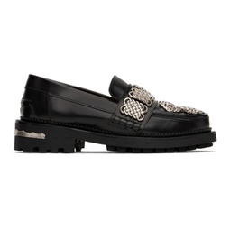 SSENSE Exclusive Black Embellished Loafers 232492F121021