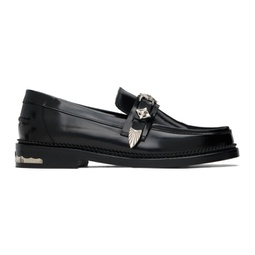 Black Polished Loafers 241688M231015