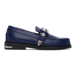 Blue Hardware Loafers 232688M231002