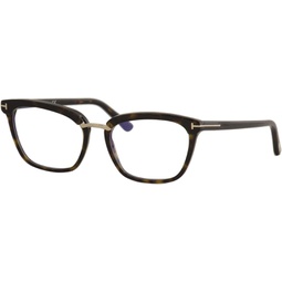 Eyeglasses Tom Ford FT 5550 -B 052 Shiny Dark Havana, Rose Gold Details/Blue Bl, Shiny Dark Havana, Rose Gold Details/ Blue Block L, 54/17/140