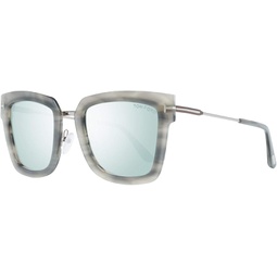 2018 Tom Ford Lara-02 FT0573 Women Gray & Mirrored Light Blue Square Sunglasses