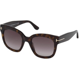 Tom Ford FT0613 52T Dark Havana Beatrix Square Sunglasses Lens Category 3 Size