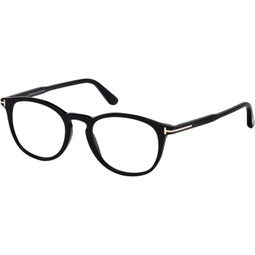 Tom Ford FT5401-0001-51 Black Eyeglasses, Shiny Black, 51-20-145