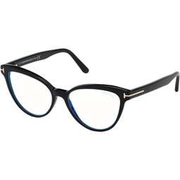 Tom Ford - FT5639-B Shiny Black Cat Eye Women Eyeglasses - 54mm
