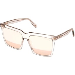 Tom Ford 선글라스 Sabrina-02 (FT-0764-S 20Z) Transparent Crystal - Grey with Mirror effect lenses