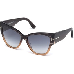Tom Ford FT0371 Anoushka Butterfly Sunglasses for Women + BUNDLE with Designer iWear Eyewear Care Kit