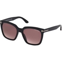 Tom Ford 0502 01T Shiny Black Amarra Square 선글라스 Lens Category 3 Size 55m