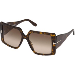 Tom Ford QUINN FT 0790 Dark Havana/Light Brown Shaded 57/17/135 women Sunglasses