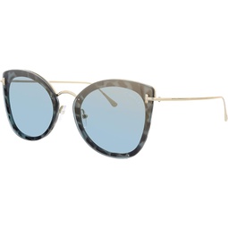 Sunglasses Tom Ford FT 0657 Charlotte 55X coloured havana/blu mirror