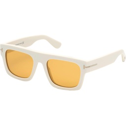 Tom Ford FAUSTO FT 0711 IVORY/BROWN 53/20/145 unisex 선글라스