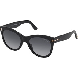 Tom Ford WALLACE FT 0870 Shiny Black/Grey Shaded 54/20/140 women 선글라스