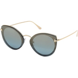 Tom Ford JESS FT 0683, Gold/blue, Womens 선글라스, 63/14/145