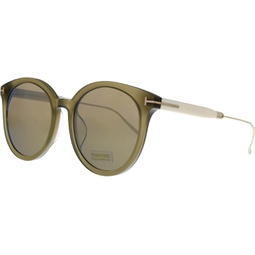 Tom Ford FT0642-K 95G Green Round Sunglasses for womens