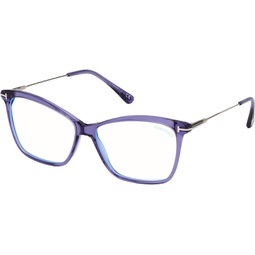 Tom Ford FT 5687-B BLUE BLOCK Transparent Shiny Violet 56/14/140 women Eyewear Frame