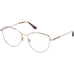 Eyeglasses Tom Ford FT 5667 -B 028 Shiny Rose Gold, Vintage Havana Tips/Blue Bl