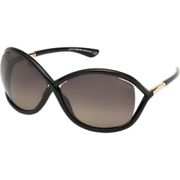 Tom Ford Sunglasses - Whitney / Frame: Shiny Black Lens: Smoke Polarized, 64-14-110