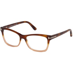 Tom Ford Rectangular Eyeglasses TF5424 056 Havana/Peach 55mm FT5424