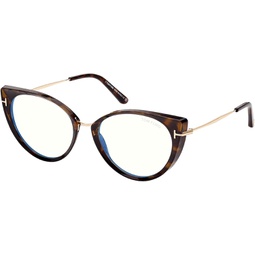 Tom Ford TF5815B Blue Block Eyeglasses 052 Havana/Gold 54mm FT5815