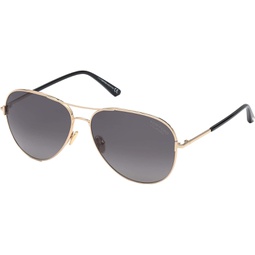 Tom Ford CLARK FT 0823 Shiny Rose Gold/Dark Grey Shaded 59/14/140 unisex Sunglasses