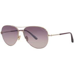 Tom Ford CLARK FT 0823 Shiny Rose Gold/Burgundy 59/14/140 unisex Sunglasses