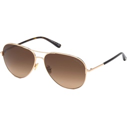 Tom Ford CLARK FT 0823 Shiny Rose Gold/Brown Shaded 59/14/140 unisex Sunglasses