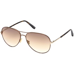 Tom Ford CLARK FT 0823 Shiny Dark Brown/Light Brown 59/14/140 unisex Sunglasses