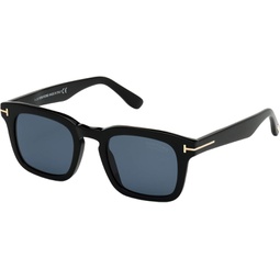 Tom Ford - FT0751 Shiny Black Square Men Sunglasses - 50mm